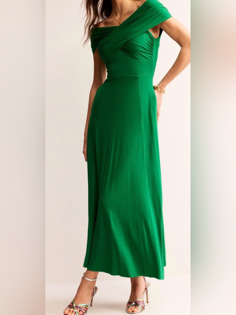 Bardot Jersey Maxi Green Tambourine Maxi Dress size 8